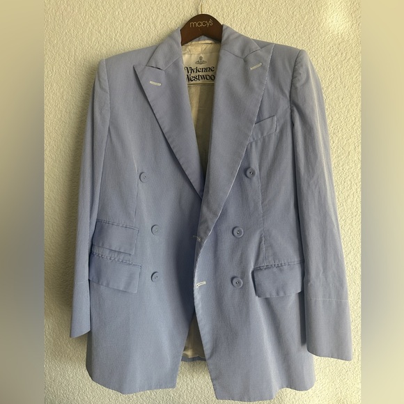 Vivienne Westwood - Oversized Double-Breasted Pinstriped Cotton-blend Blazer 42 - Picture 3 of 11